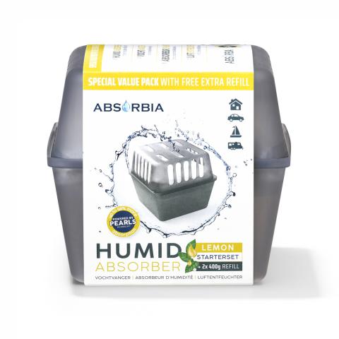 Absorbia moisture Absorber starterset | Lemon + 2x 400 g refill